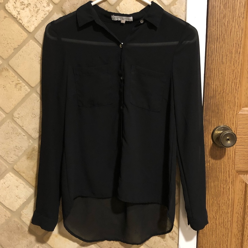 Button Down Sheer Blouse
